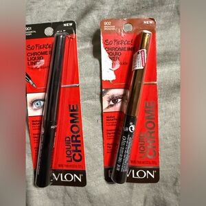 Pair of Revlon Liquid Chrome Ink Liner: 901 Gunmetal & 902 Bronze NEW